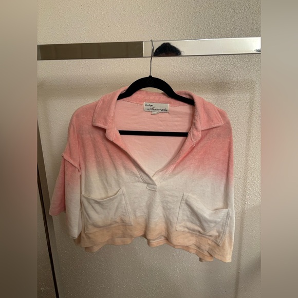 Vintage Havana Terry Pink Cropped Top - Picture 1 of 3